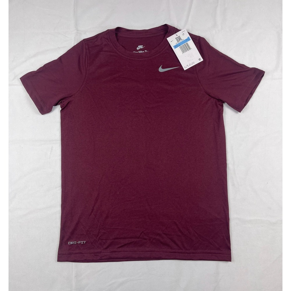 Nike Boys Dri-FIT Training Tee Burgundy Short Sleeve Shirt 840178-669 Size M